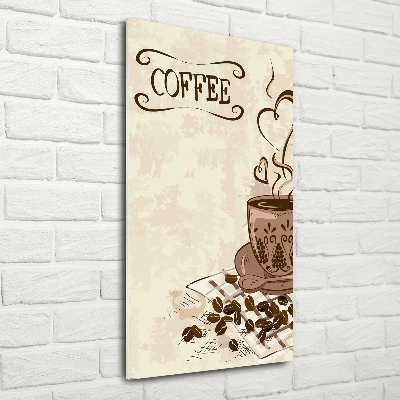 Fotocuadro de cristal elegante para hogar vertical Café aromático