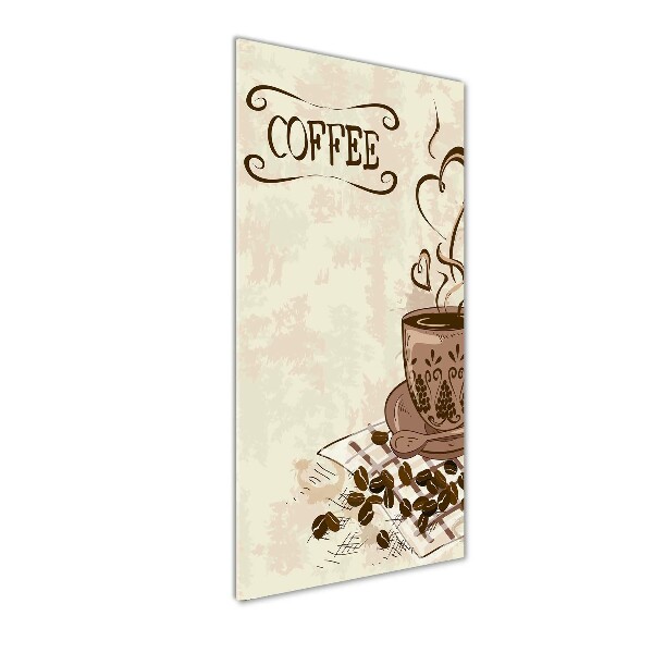 Fotocuadro de cristal elegante para hogar vertical Café aromático