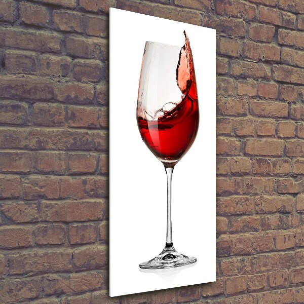 Cuadro de cristal moderno efecto brillo vertical Vino tinto