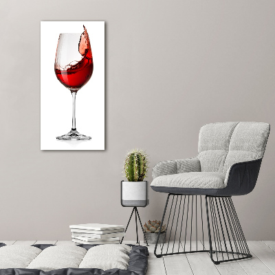 Cuadro de cristal moderno efecto brillo vertical Vino tinto