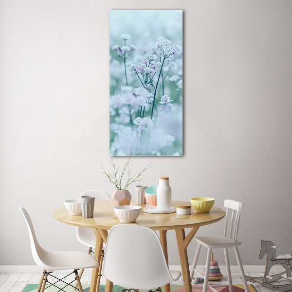 Cuadro decorativo en cristal con canto pulido vertical Chica del yugo