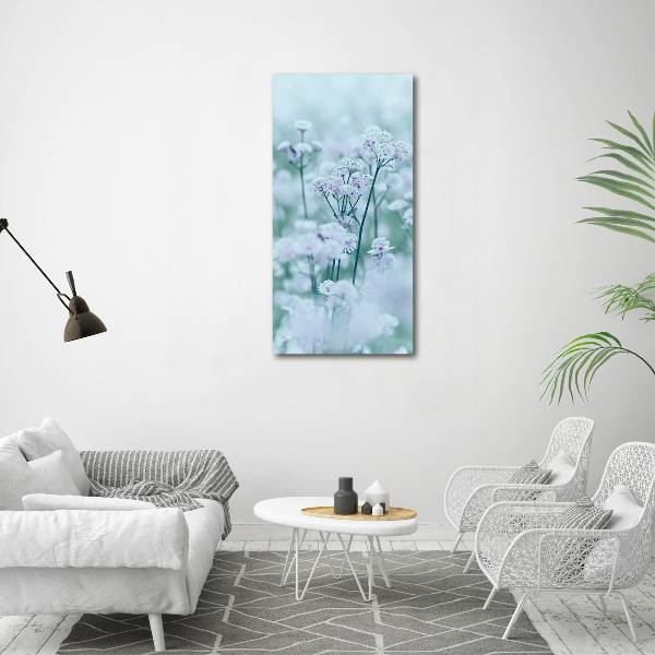 Cuadro decorativo en cristal con canto pulido vertical Chica del yugo