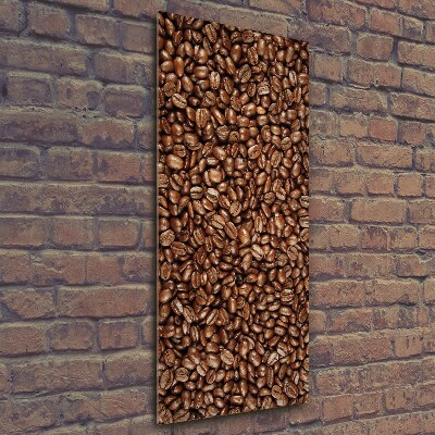 Cuadro decorativo en cristal con canto pulido vertical Granos de café
