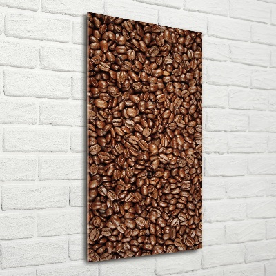 Cuadro decorativo en cristal con canto pulido vertical Granos de café