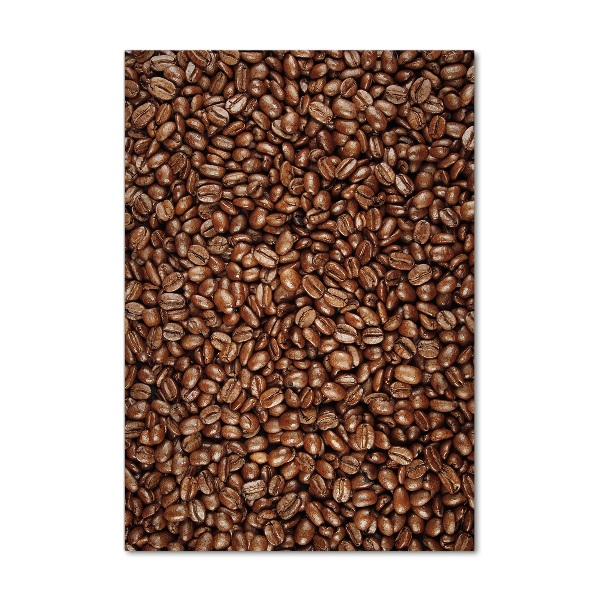 Cuadro decorativo en cristal con canto pulido vertical Granos de café