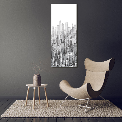 Cuadro de cristal moderno efecto brillo vertical Rascacielos