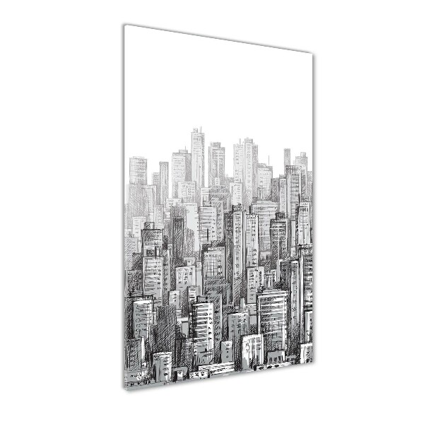 Cuadro de cristal moderno efecto brillo vertical Rascacielos