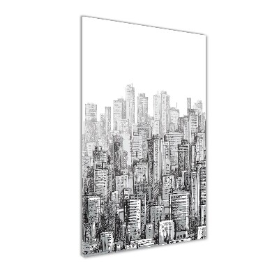 Cuadro de cristal moderno efecto brillo vertical Rascacielos
