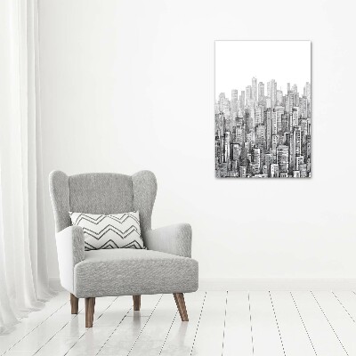 Cuadro de cristal moderno efecto brillo vertical Rascacielos