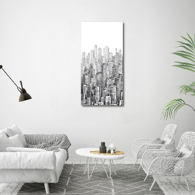 Cuadro de cristal moderno efecto brillo vertical Rascacielos