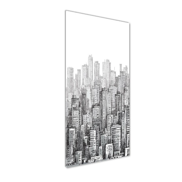 Cuadro de cristal moderno efecto brillo vertical Rascacielos