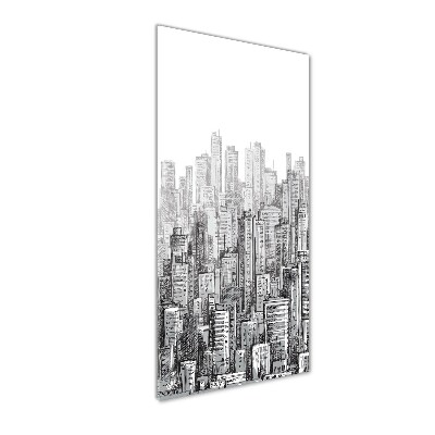 Cuadro de cristal moderno efecto brillo vertical Rascacielos