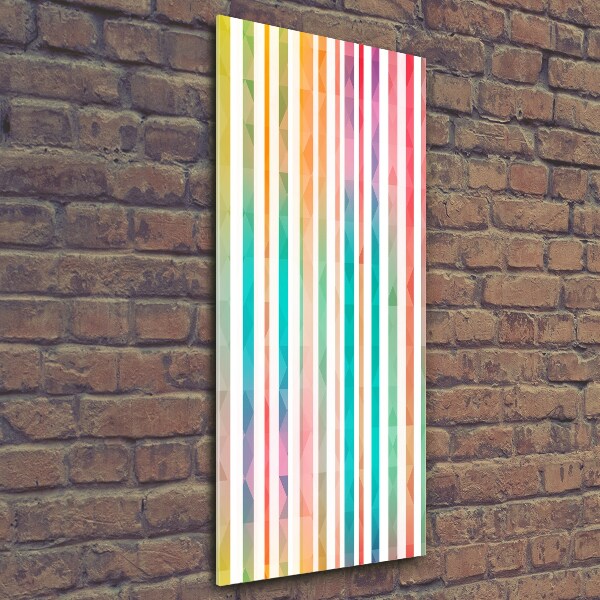 Fotocuadro de cristal elegante para hogar vertical Rayas de colores