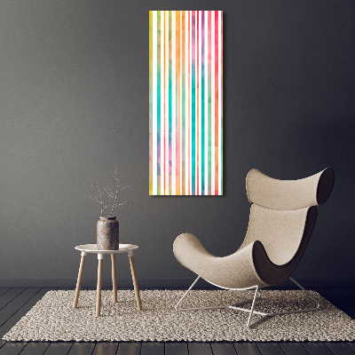 Fotocuadro de cristal elegante para hogar vertical Rayas de colores
