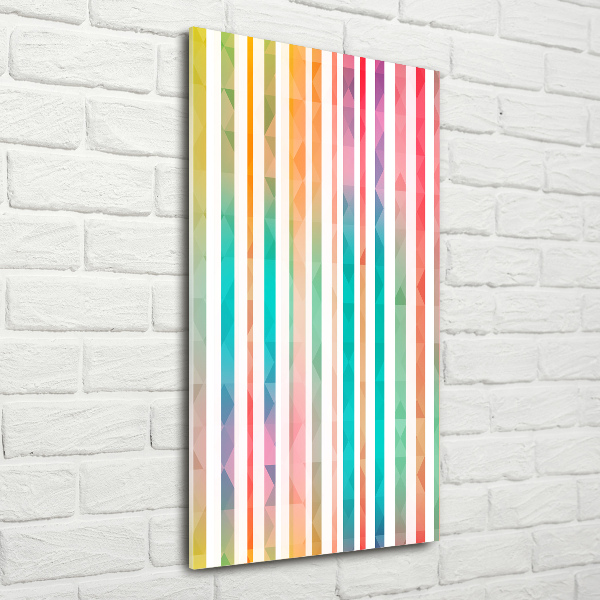 Fotocuadro de cristal elegante para hogar vertical Rayas de colores