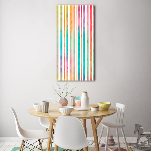 Fotocuadro de cristal elegante para hogar vertical Rayas de colores