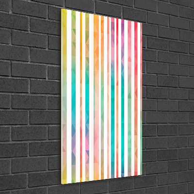 Fotocuadro de cristal elegante para hogar vertical Rayas de colores