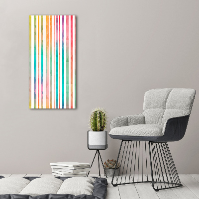 Fotocuadro de cristal elegante para hogar vertical Rayas de colores