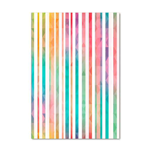 Fotocuadro de cristal elegante para hogar vertical Rayas de colores