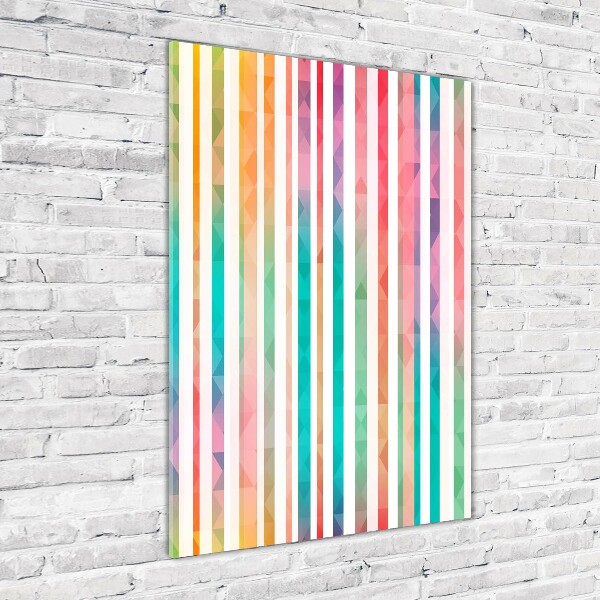 Fotocuadro de cristal elegante para hogar vertical Rayas de colores