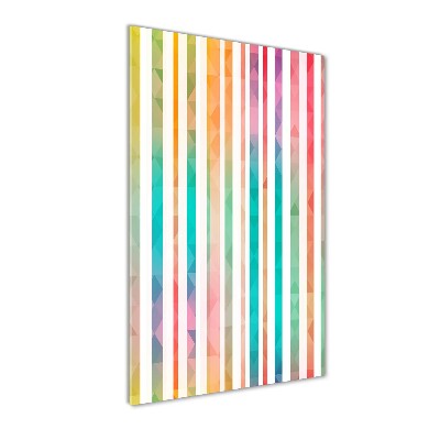 Fotocuadro de cristal elegante para hogar vertical Rayas de colores