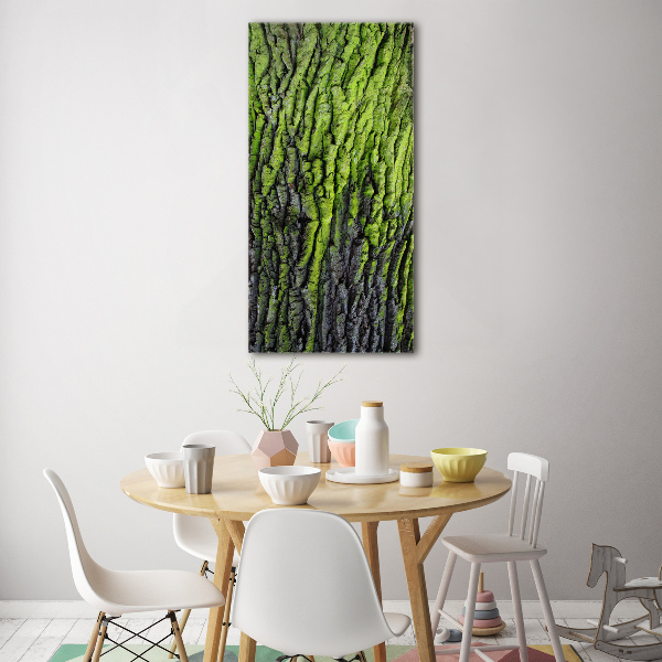 Fotocuadro de cristal elegante para hogar vertical corteza de árbol