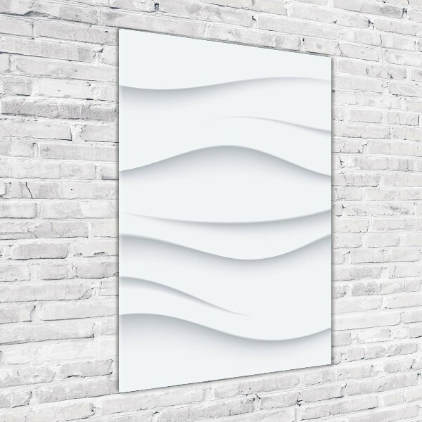 Cuadro decorativo en cristal con canto pulido vertical Ondas abstractas