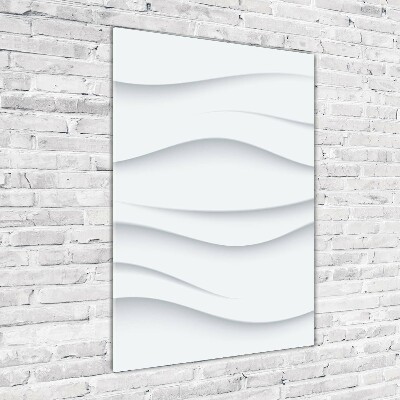 Cuadro decorativo en cristal con canto pulido vertical Ondas abstractas