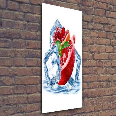 Cuadro decorativo en cristal con canto pulido vertical Granada y hielo