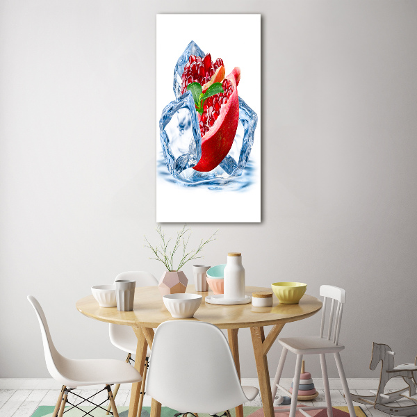 Cuadro decorativo en cristal con canto pulido vertical Granada y hielo