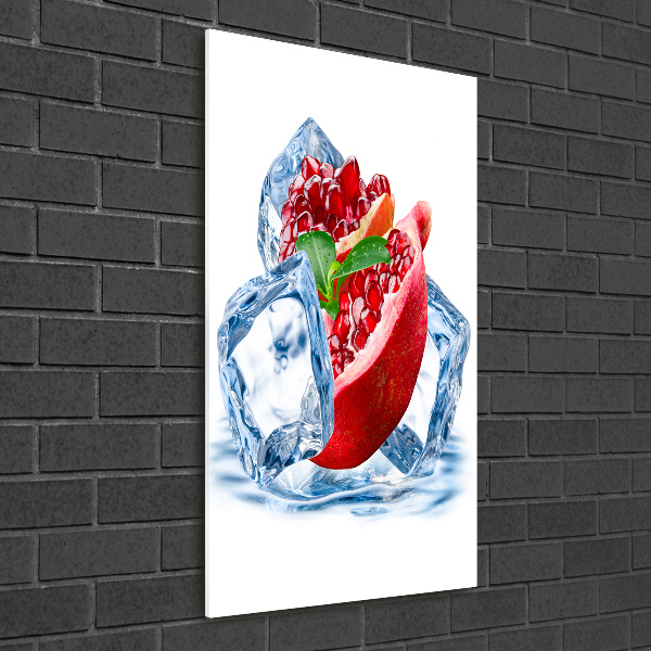 Cuadro decorativo en cristal con canto pulido vertical Granada y hielo