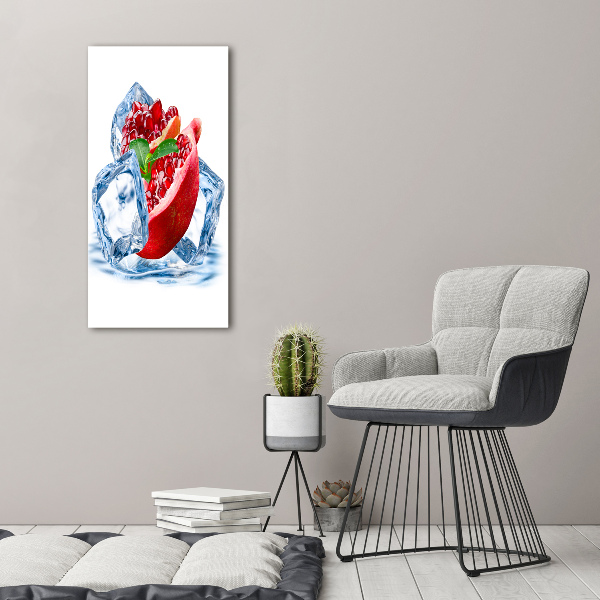 Cuadro decorativo en cristal con canto pulido vertical Granada y hielo