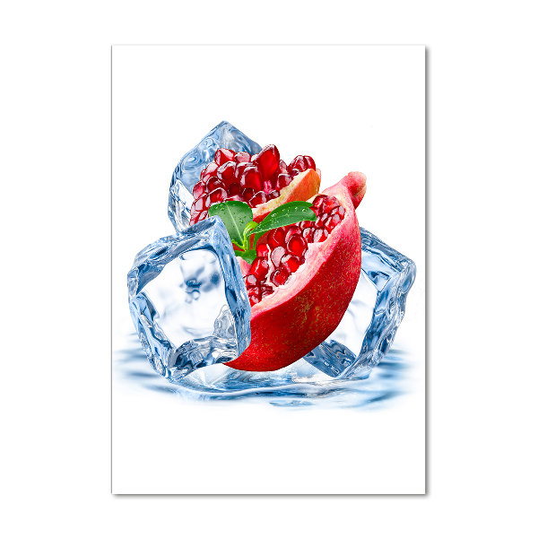 Cuadro decorativo en cristal con canto pulido vertical Granada y hielo