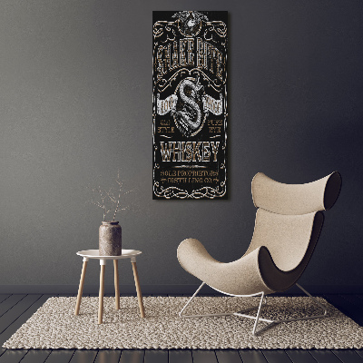 Fotocuadro de cristal elegante para hogar vertical Whisky