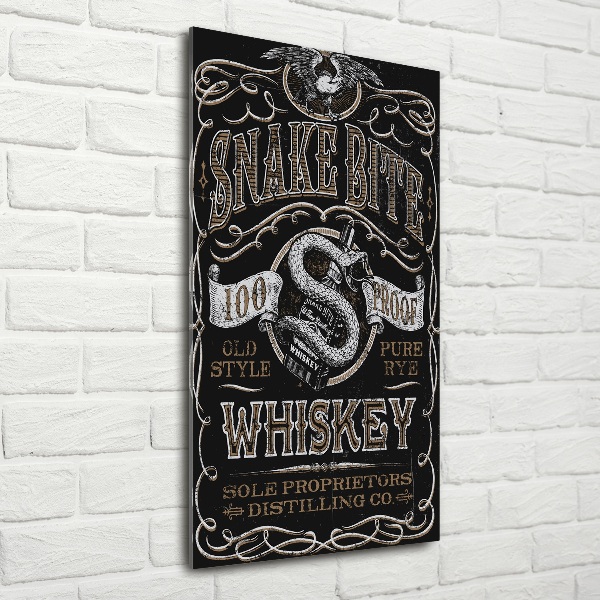 Fotocuadro de cristal elegante para hogar vertical Whisky