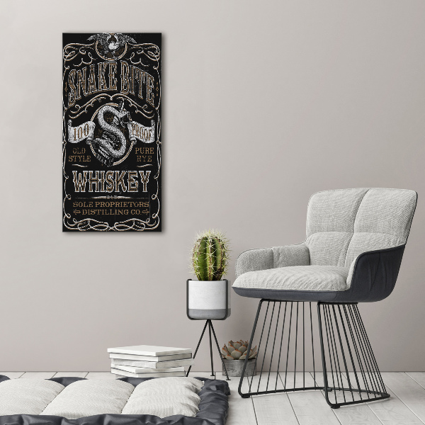 Fotocuadro de cristal elegante para hogar vertical Whisky