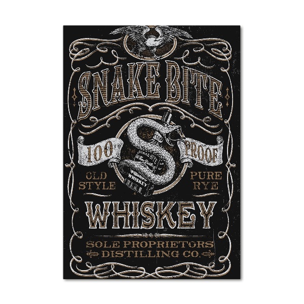 Fotocuadro de cristal elegante para hogar vertical Whisky