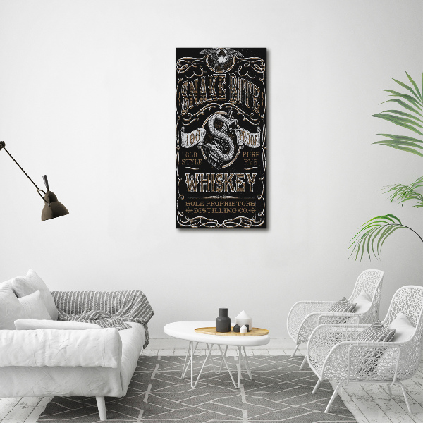 Fotocuadro de cristal elegante para hogar vertical Whisky