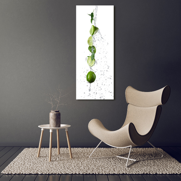 Cuadro de cristal moderno efecto brillo vertical Limas