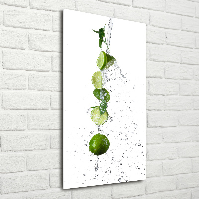 Cuadro de cristal moderno efecto brillo vertical Limas