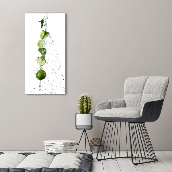 Cuadro de cristal moderno efecto brillo vertical Limas