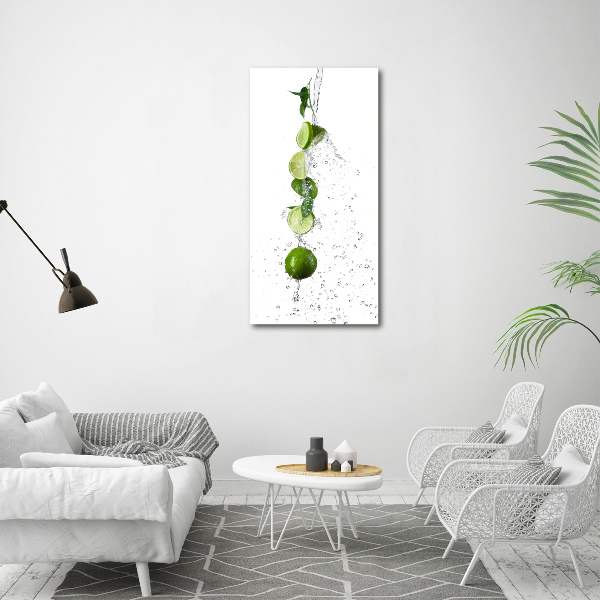 Cuadro de cristal moderno efecto brillo vertical Limas
