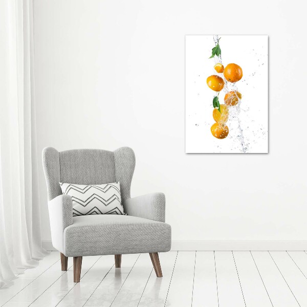 Cuadro decorativo en cristal con canto pulido vertical Naranjas
