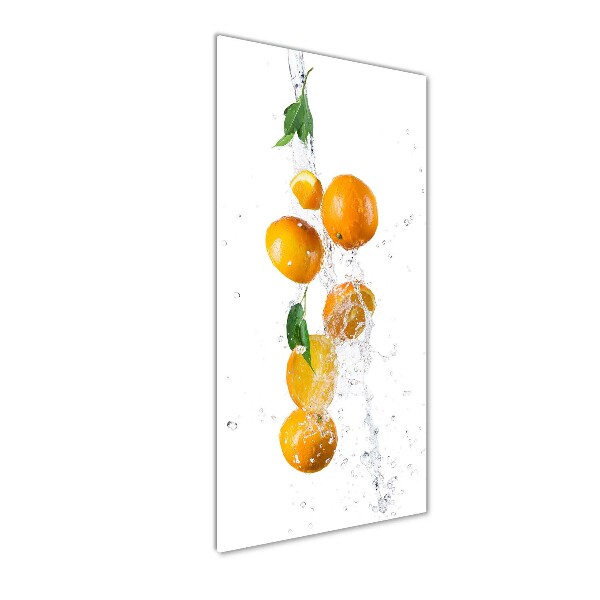 Cuadro decorativo en cristal con canto pulido vertical Naranjas