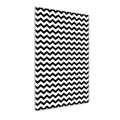 Cuadro de cristal moderno efecto brillo vertical Zigzags