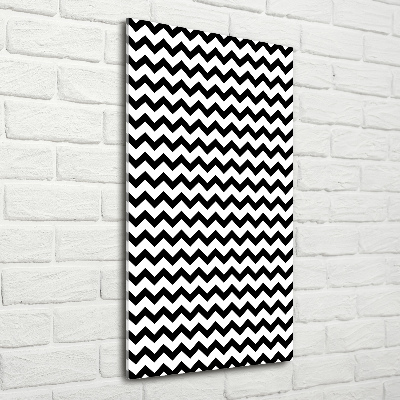 Cuadro de cristal moderno efecto brillo vertical Zigzags