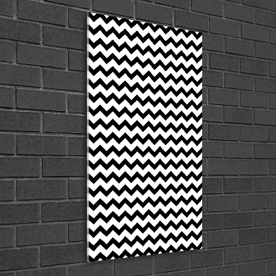 Cuadro de cristal moderno efecto brillo vertical Zigzags
