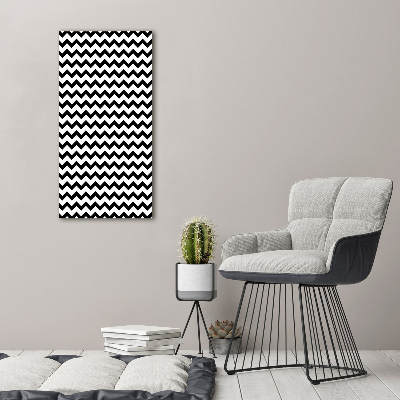 Cuadro de cristal moderno efecto brillo vertical Zigzags
