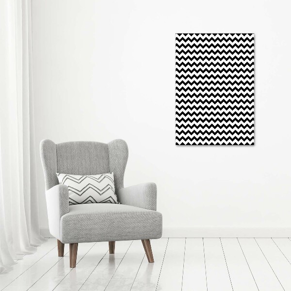 Cuadro de cristal moderno efecto brillo vertical Zigzags