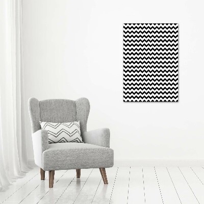 Cuadro de cristal moderno efecto brillo vertical Zigzags